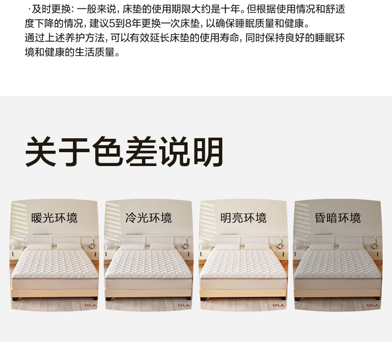 HLA A-Class Spine-Protecting Latex Composite Mattress, Double Bed for Home Use, Non-Slip, Thickened, Suitable for Rental Apartments, 1.8*2m 3