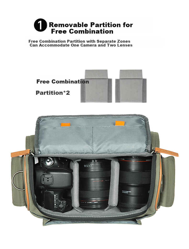 Pulewei Shoulder Crossbody Camera Bag, Protective Rain Cover, Waterproof Sling for Mirrorless Cameras, Professional Lens Travel Portable Storage Bag 4