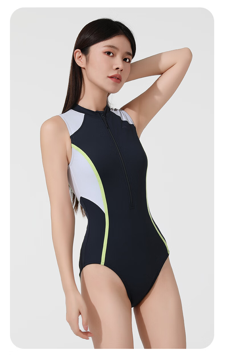 ANTA Slim Waist Women's Swimsuit, Adult One-Piece Triangle Casual Racing Swimwear, Figure-Flattering, Tummy-Covering, Quick-Drying Swimwear, Size M 10
