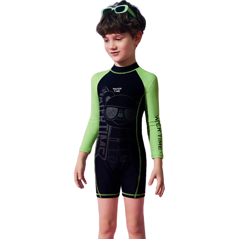 WATERTIME / Shuichuan Children's Swimwear Summer Boys' One-Piece Long-Sleeve Professional Swimsuit for Older Boys And Men's Babies 12