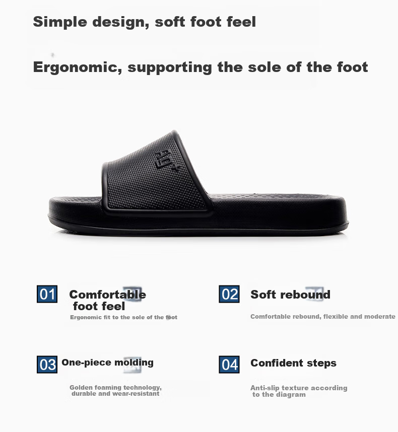 GUOLUOFEI Ag Antibacterial Slippers for Men And Women, Summer Squishy Bathroom Shower Outdoor Sandals, Rock Gray, Size 44-45 2
