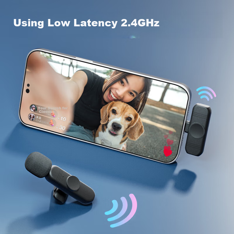 Deli Wireless Lavalier Microphone, Live Streaming Host Short Video Outdoor Shooting Audio Recording Smart Noise Reduction Mobile Phone Computer Speaker Pickup Microphone One-To Compatible with Apple And Android MN520