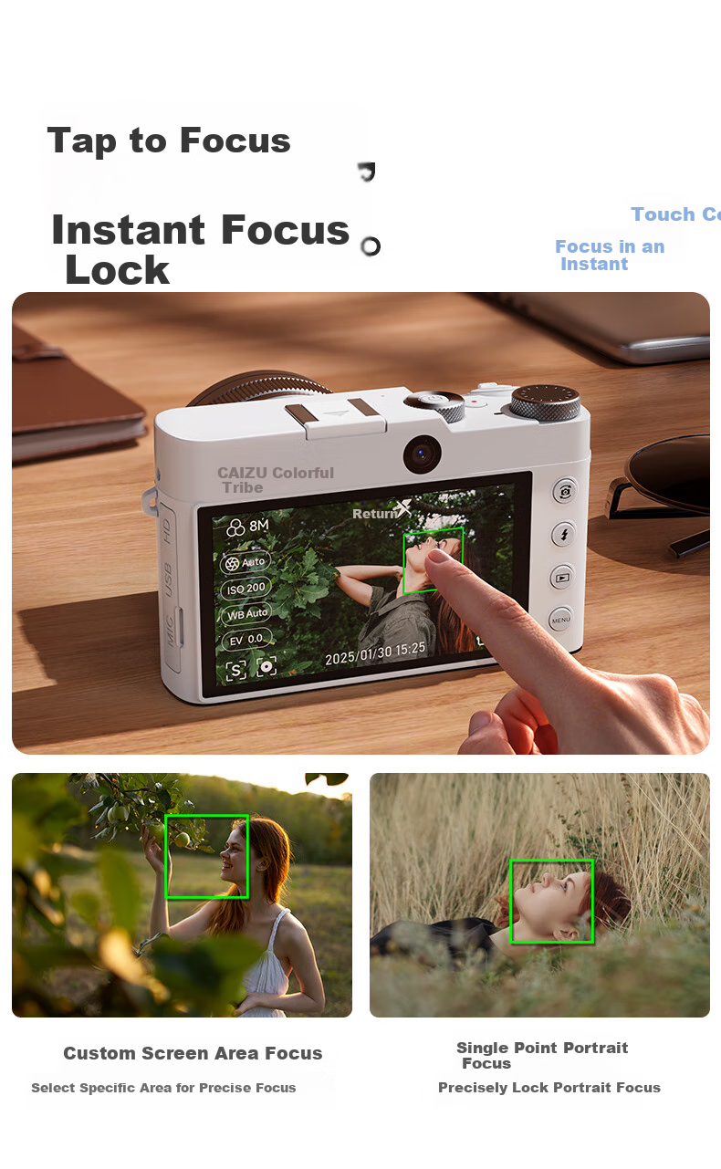 CAIZU Dual-Lens True 8x Optical Zoom Digital Camera, Photography And Travel-Specific Mirrorless Camera, Domestic Hisilicon Chip Lens, Variable Focus Camera, Birthday And Holiday Gift 4
