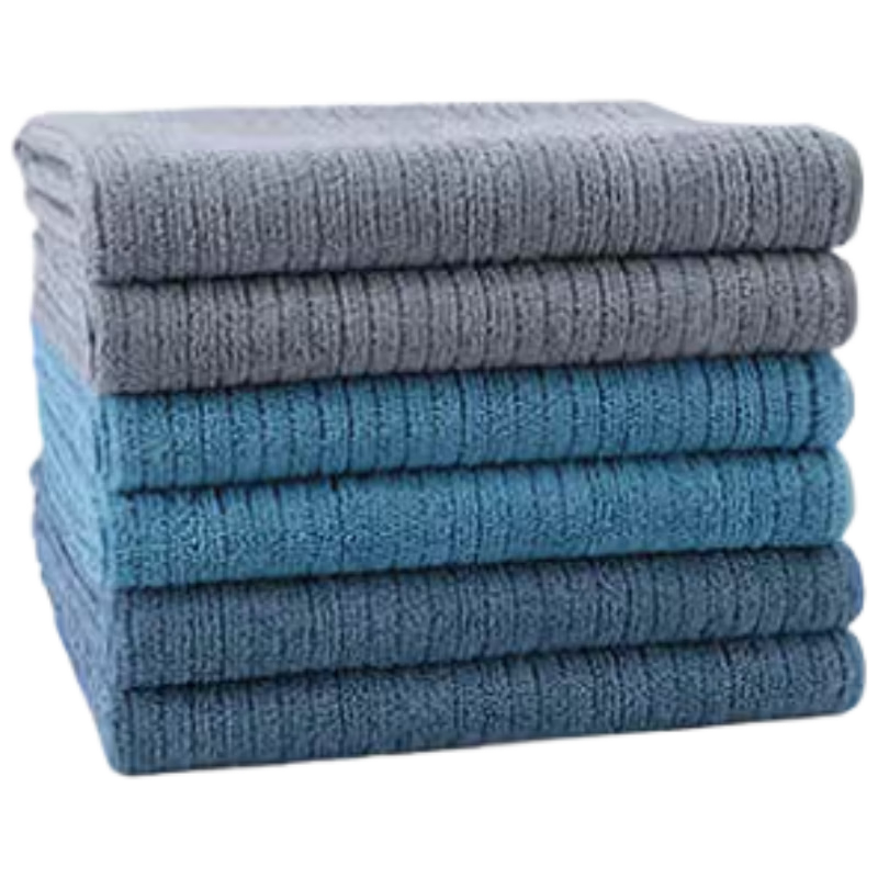 CHUSHE Cleaning Cloth, Fine Fiber, 40*40cm, Mixed Colors, 6-Pack, Mop Towel, Absorbent, Streak-Free, Lint-Free, Kitchen Towel
