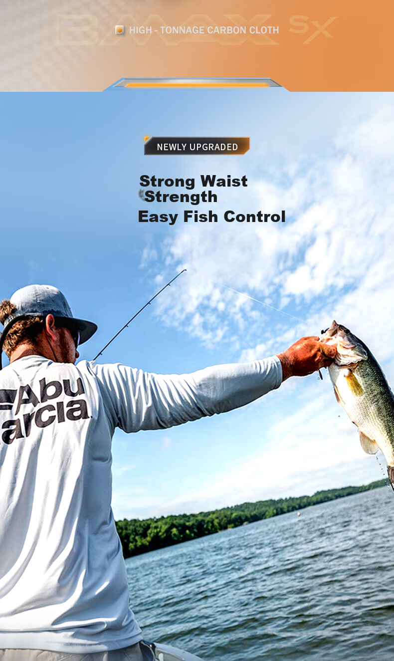 ABU GARCIA BMAX SX Lure Rod with Medium Action, Versatile Long-Casting Rod, 2.9-Meter Straight Handle MH Action-RF 4