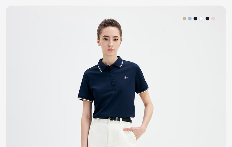 Navigare Women's Basic Collared T-Shirt, Commuter Short-Sleeve Polo Shirt, 2325525529 3