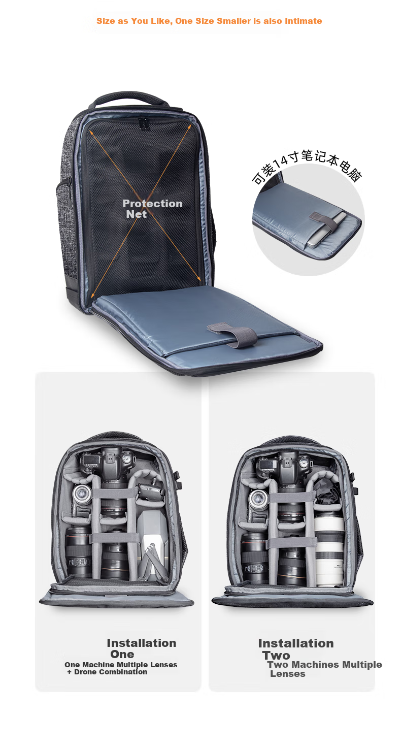 Pulewei Camera Backpack, Photography Rucksack, Mirrorless Camera Bag, Canon Sony Large Capacity Backpack, Outdoor Photography And Videography Camera Backpack, Multifunctional Lens Digital Storage Bag 5