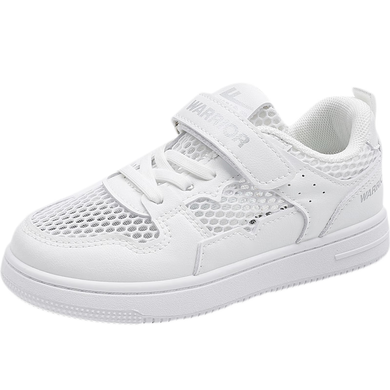 Warrior Children's Mesh Sneakers Breathable White Shoes Sports Shoes for Boys And Girls WZ(CL)-0511 White 35