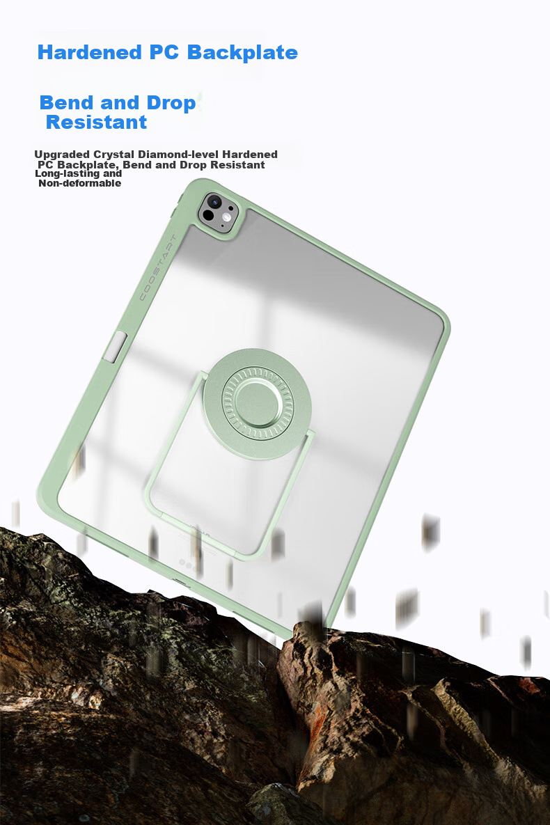 COOLSTART IPad 12/11/10 Generation Support Case, 2025 A16 Protective Cover, Shockproof Full Coverage with Rotating Stand, 10.9/11 Inch, Mint Gree 9