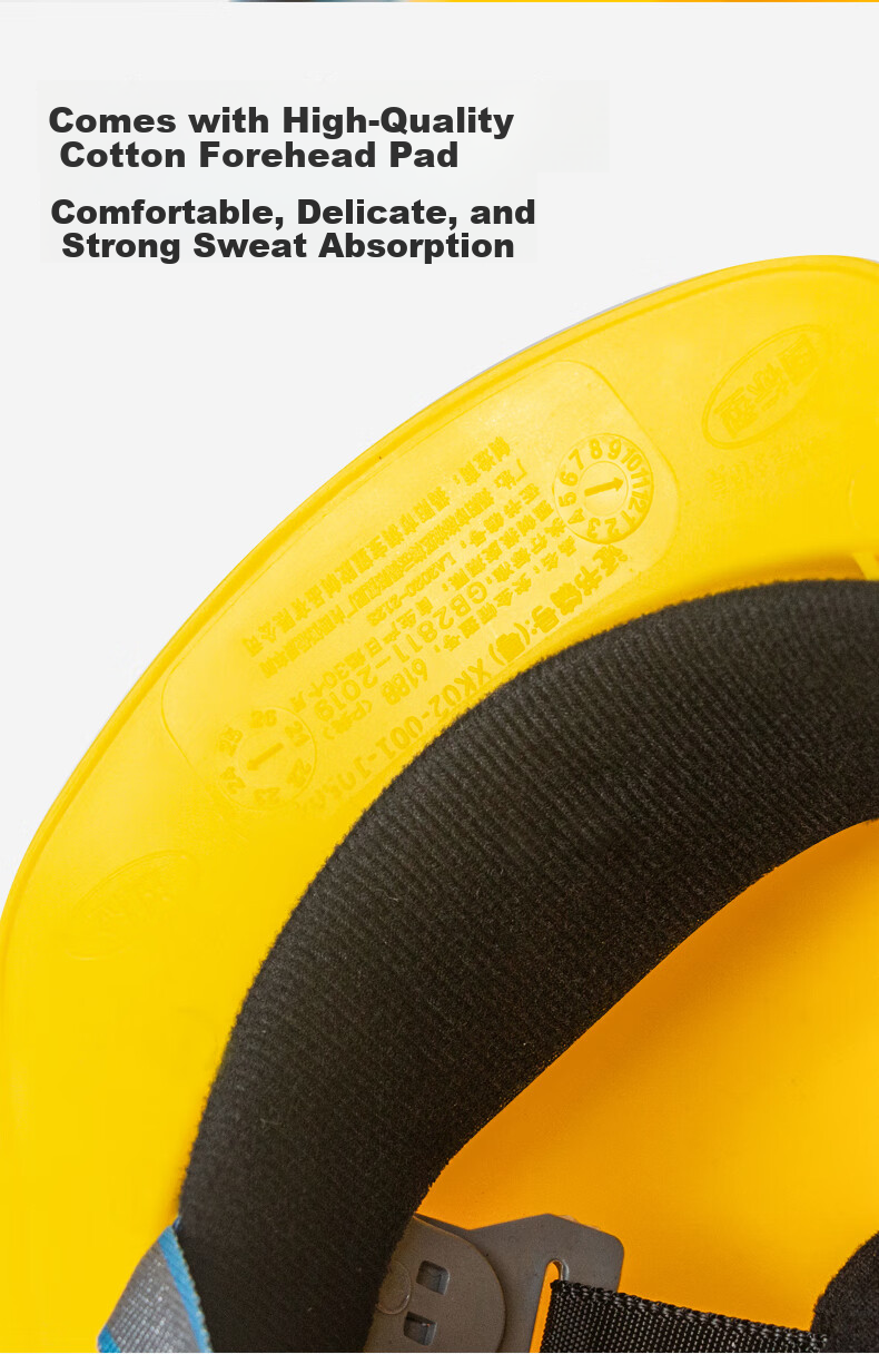 Haosikepu Safety Helmet, Yellow V-Shaped Breathable, 1 Piece, National Standard ABS Construction Site Anti-Smashing Thickened Safety Helmet 6