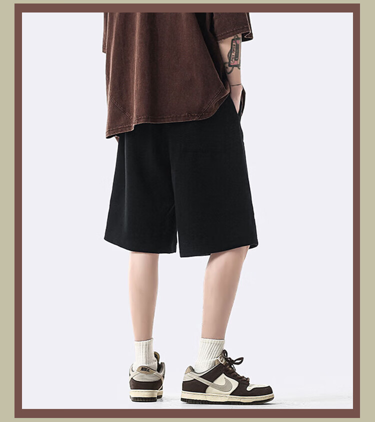 IZEXX American-Style Workwear Casual Shorts for Men, Summer Trendy High Street Loose Versatile Five-Point Pants IZ68 Earth Color M 7