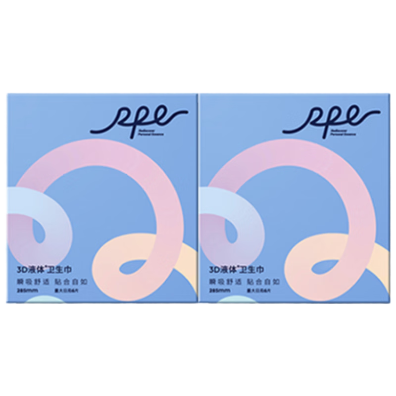Ruipier Liquid Sanitary Napkins, 3D Ultra-Thin, Comfortable for Menstruation, Lightweight And Breathable, 285mm, 2 Boxes with 12 Pieces Total, Sold by JD