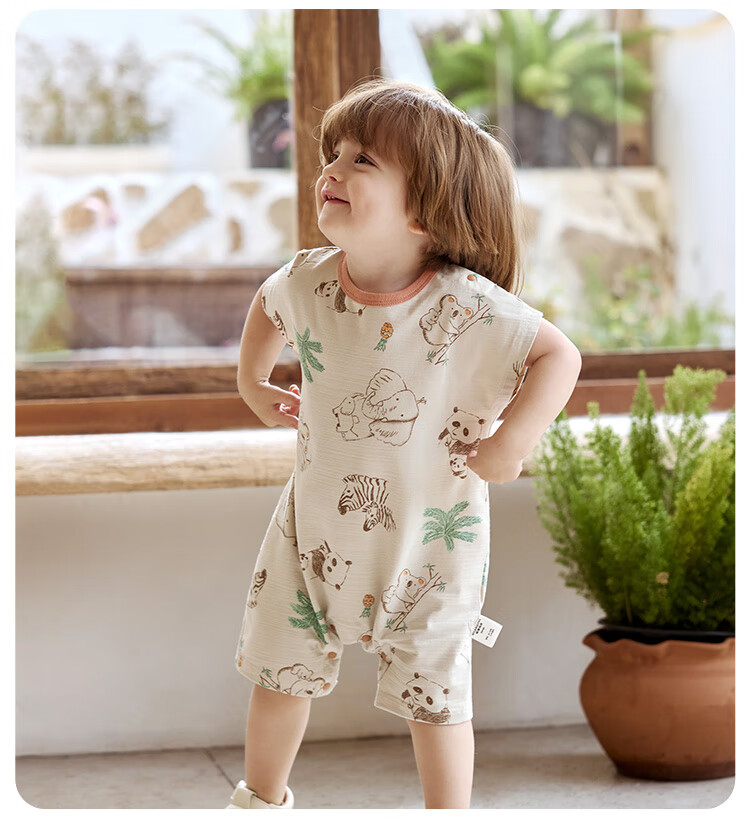 Wismorni Infant Short Sleeve Romper Summer Thin Baby Boys Girls Half Sleeve Jumpsuit Crawling Suit 4
