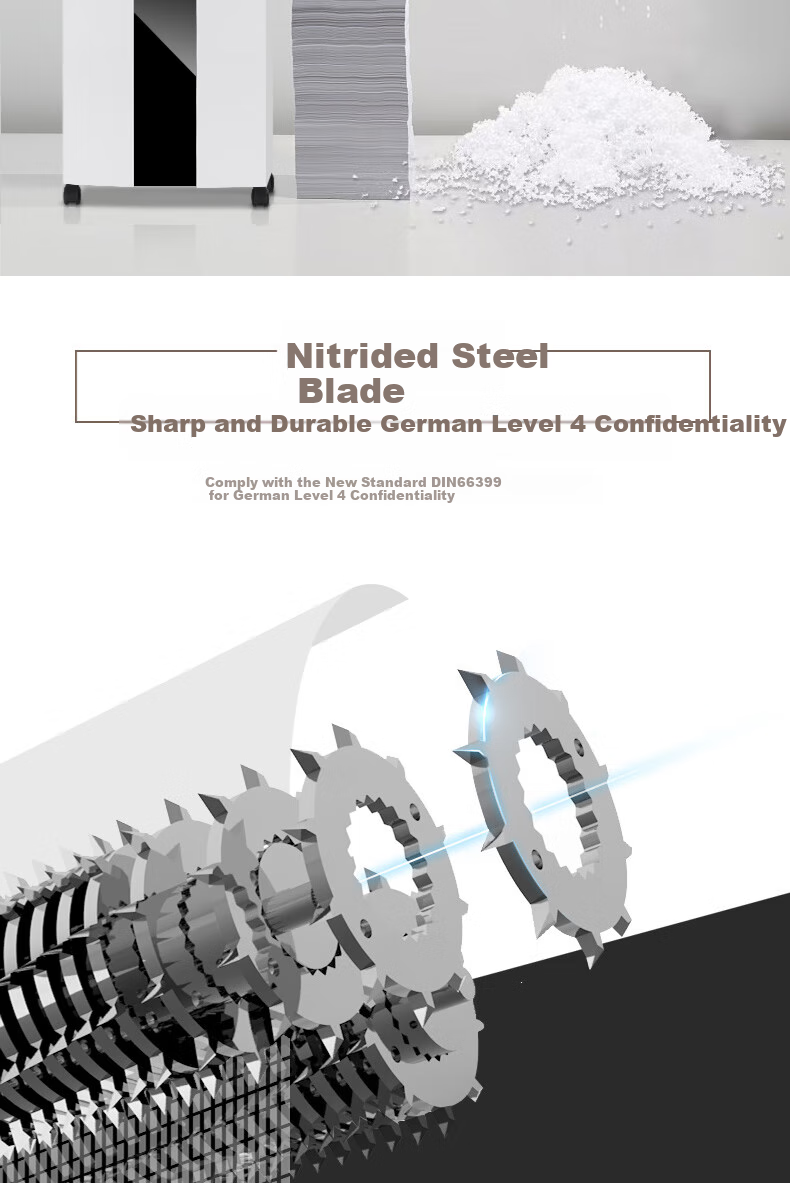 SUNWOOD German Level 4 Confidential Shredder/Document Shredder Office Dual Entry (17 Sheets Per Pass, 60 Minutes Continuous Operation, 22L Capacity for Shredding Paper, Pins, CDs, Bank Cards) S23 9