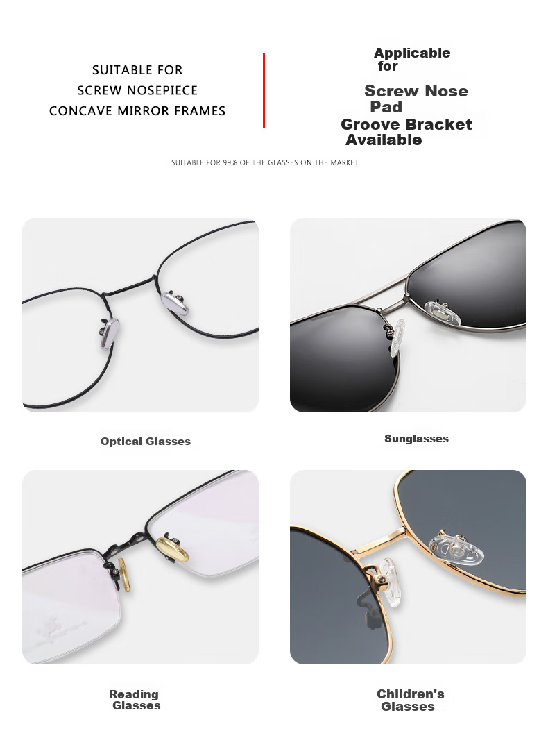 SooGree Eyeglass Nose Pads, Air Cushion Bag, Rubber-Coated Metal Core, Comfortable Non-Slip Accessories, Repair Tool Kit GP005 16