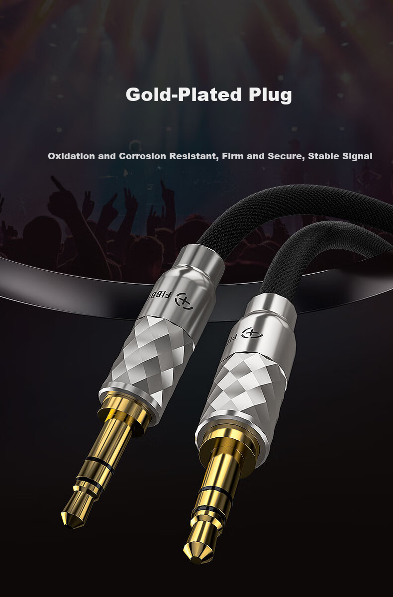 FIBBR 3.5mm Audio Cable AUX Audiophile Silver-Plated Male to Male Phone Headphone Car HIFI Speaker Connection Cable 10 Meters 4