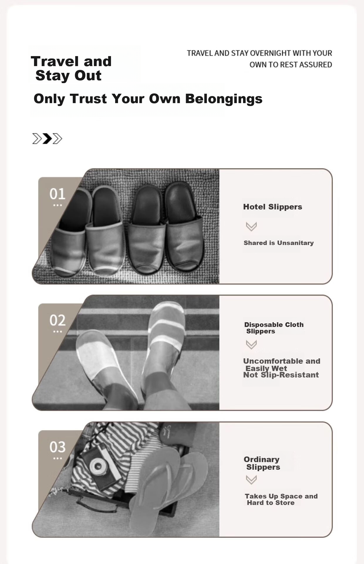 GUOLUOFEI Portable Folding Slippers for Travel, Couples, Outdoor Use, Summer, Bathroom, Shower Room, Indoor Sandals, White, Size M 2