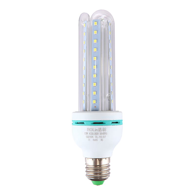 ROLin U-Shaped Energy-Saving LED Corn Bulb E27 Screw Base 3U 12W Cool White 6500K (Bulk Customization)