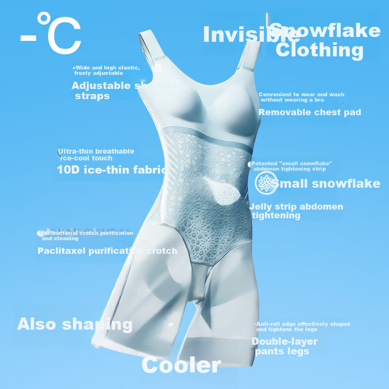 LangSha Ultra-Thin Seamless Shapewear Bodysuit, Breathable Summer Slimming Waist-Cinching Body-Shaping Underwear, Postpartum Tummy Control Shaping Slimming Garment