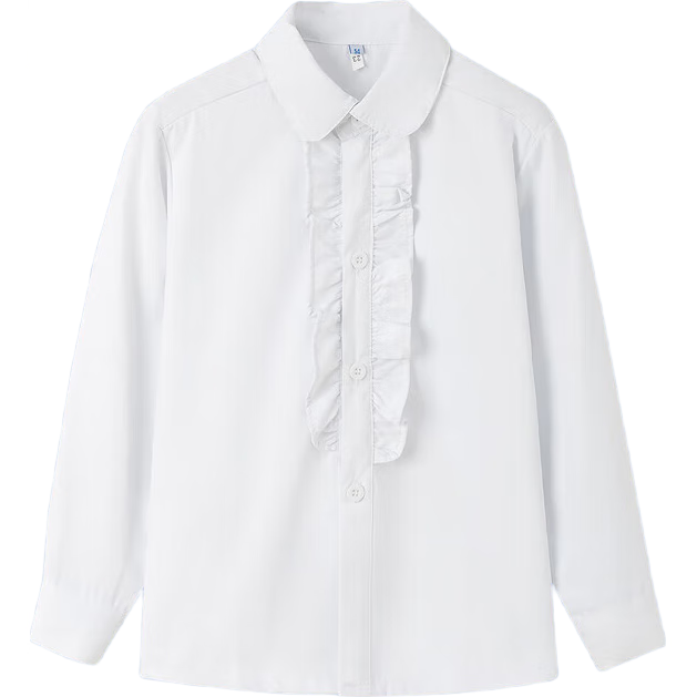 Yinuofang Children's White Long-Sleeve Shirt School Uniform Undershirt for Girls: White Long-Sleeve 120CM