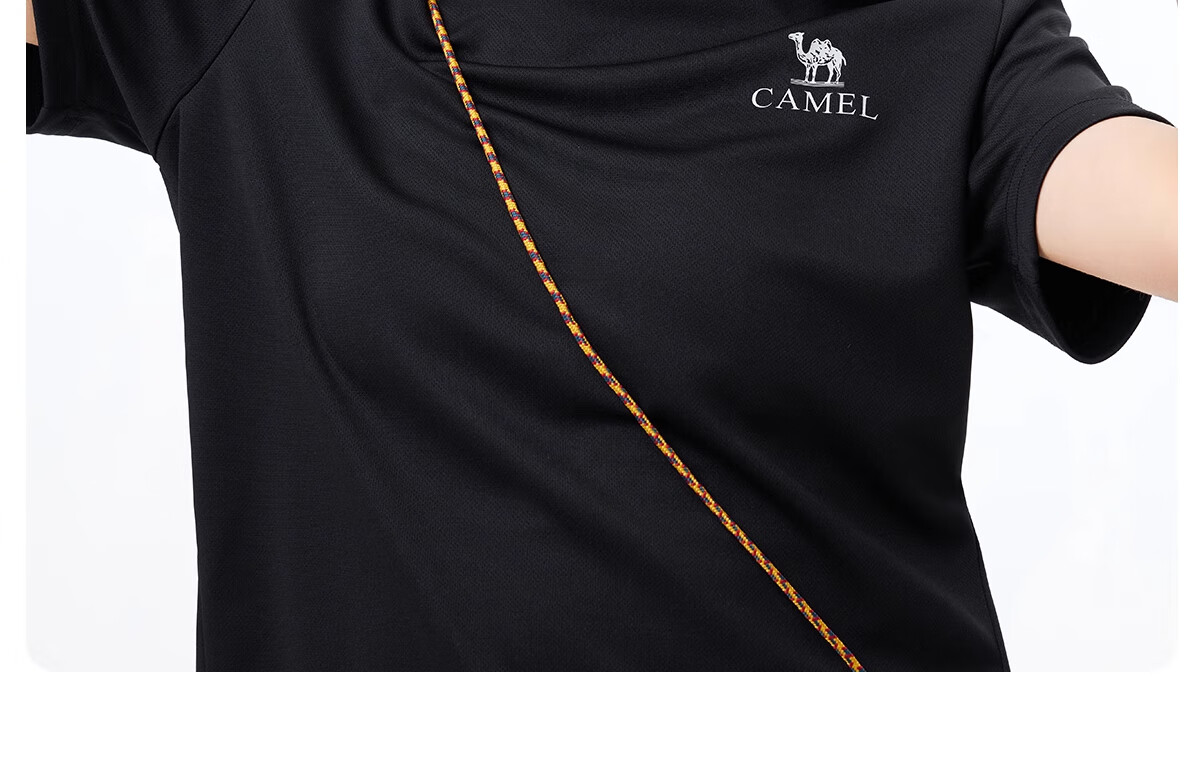 CAMEL Women's Quick-Dry Short-Sleeve T-Shirt, Lightweight Summer Round Neck Breathable Sweat-Wicking Running Fitness Sports Casual Top M 28