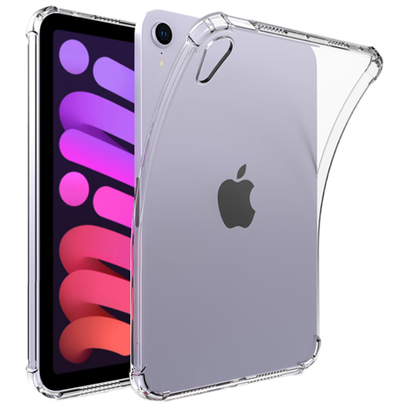 BIAZE Compatible with 2024/21 IPad Mini7/6 Protective Case, Apple Tablet 8.3-Inch TPU Protective Cover, Shockproof Transparent Soft Shell with Four Corners, PB302-Transparent White