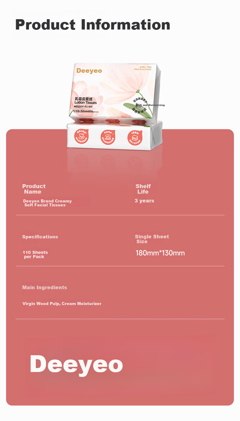 Deyou Ultra-Soft 4-Ply Milk Paper, 80 Sheets, 16 Packs, Suitable for Babies, Cloud-Soft Tissue, Cream Paper, Soft Tissues, M Size 9