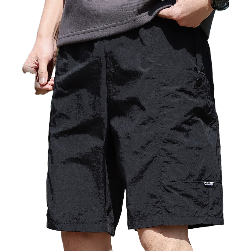 JEANSWEST Men's Summer Sports Ultra-Thin Quick-Dry Straight Casual Shorts Black 2XL