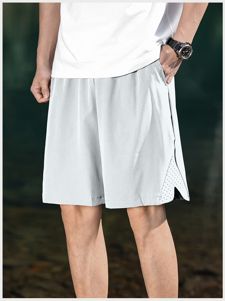 EASTERN CAMEL Sports Shorts for Men, Outdoor Moisture-Wicking Ice Silk Quick-Dry Athletic Pants, Lightweight Breathable Running Fitness Basketball Mid-Length Shorts for Me 17