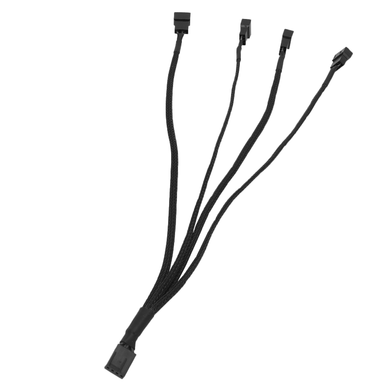 KELEPU Computer PWM Temperature Control Cooling Fan 4-Pin to Four 4-Wire Extension Cable 30cm for Case Motherboard CPU Fan