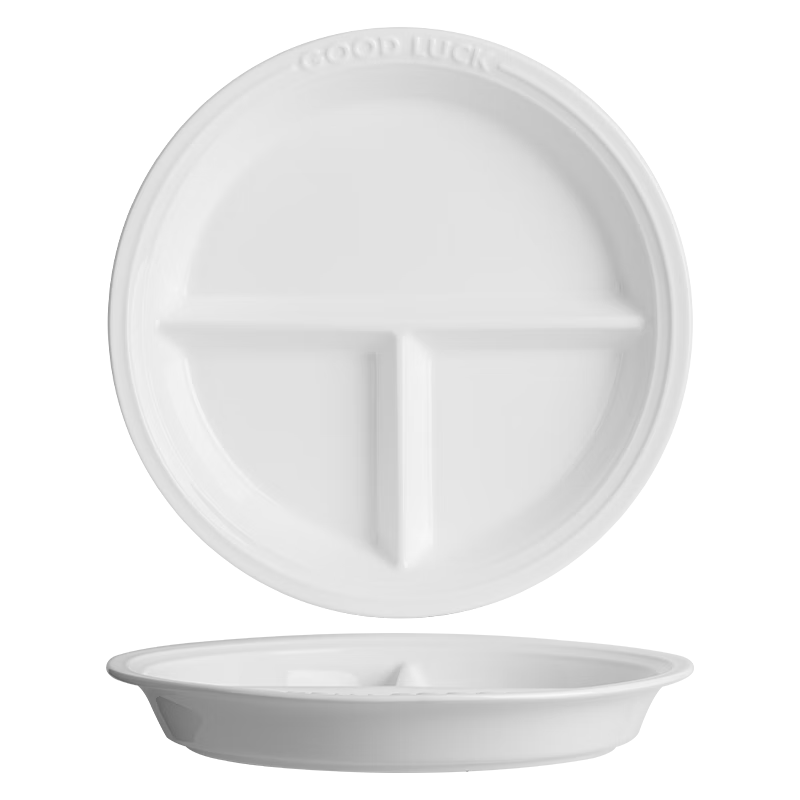 Banwu Life Fat-Reducing Ceramic Meal Prep Plate, 3-Compartment Diet Plate, Single-Serve Breakfast and Fruit Plate Model 211