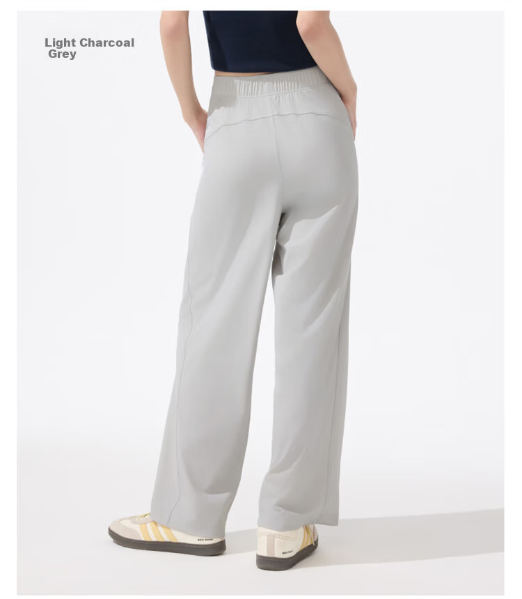 Beneunder Women's Wide-Leg Casual Pants with Elastic Ankle Cuffs, Sports Sun Protection Trousers, Ice Silk Quick-Dry Spring And Summer Style 25 Soft Support AL845 15