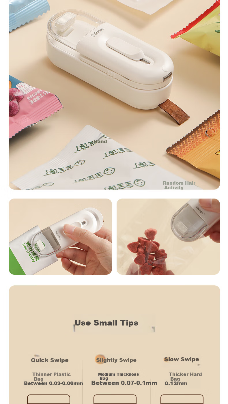 Dretec Mini Sealing Machine, Plastic Sealing Machine, Food Sealer, Mooncake Sealer, Dessert Sealing Tool, Package Opener, Unboxing Tool 4
