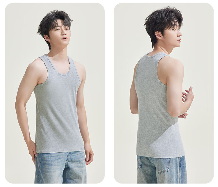 Hodohome Men's Pure Cotton Sleeveless Tank Top Undershirt for All Seasons, Basic Undershirt for Men, Black, XL, 175/100 12
