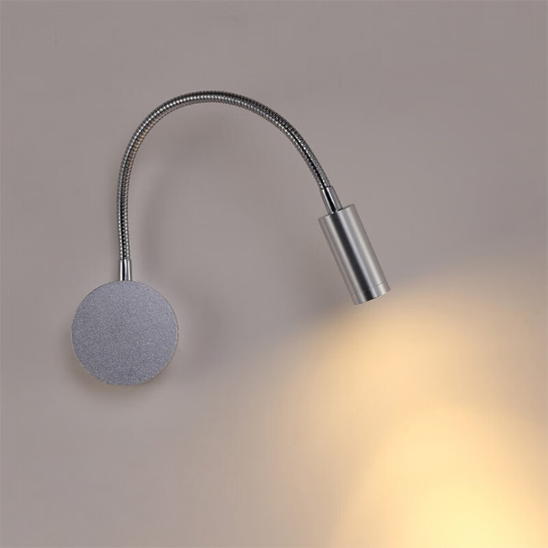 Guan'an LED Flexible Tube Spotlight Bedside Hotel Reading Surface-mounted Wall Lamp Display Cabinet Curved Pipe Light Jingcang Delivery Black 3W Warm Light