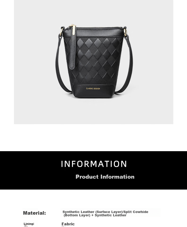 Viney Leather Handbag, Women's Bag, Niche Bucket Bag, Light Luxury Crossbody Shoulder Bag, Birthday And Mother's Day Gift, Practical Present for Mom 2