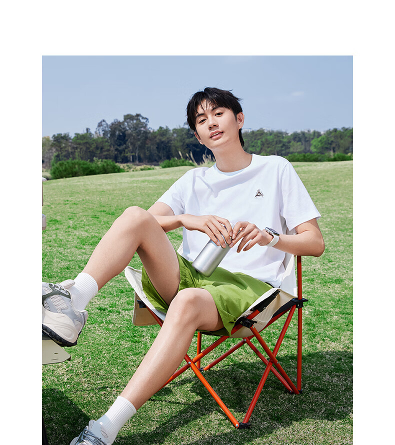 PEAK Men's Summer Short Sleeve Pure Cotton Casual Loose Breathable Outdoor Xinjiang Cotton Sports Base T-Shirt DF652430 56