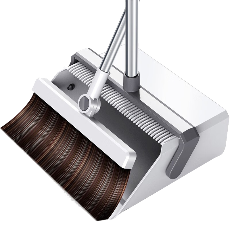 Jiabangshou Double Comb Broom And Dustpan Set, Household Sweeping Tools, Two-Piece Rotating Broom And Folding Comb with Dustpa