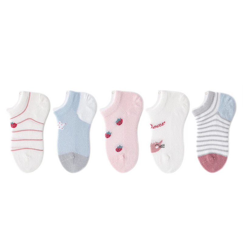 Bambi No-Show Kids Socks Girls Summer Thin Mesh Breathable Cotton Socks BB2148 Size 16-18