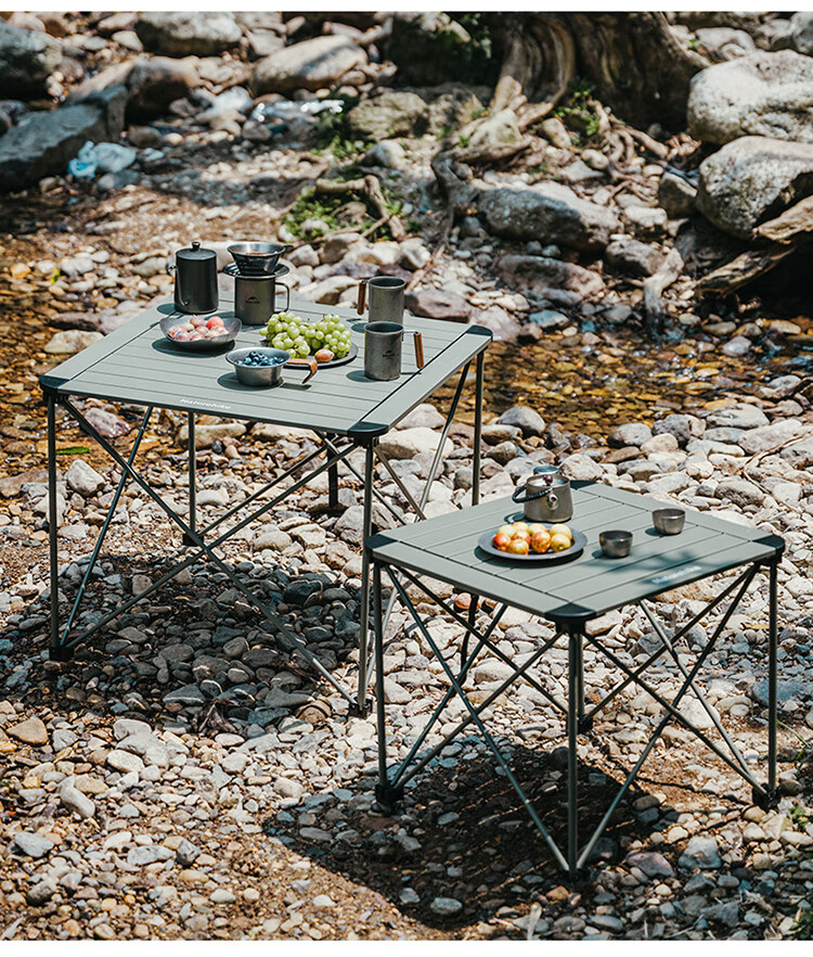 Naturehike Nuoke Mountain L03 Outdoor Ultralight Aluminum Alloy Portable Folding Camping Table Picnic Table_Titanium Color/L 11