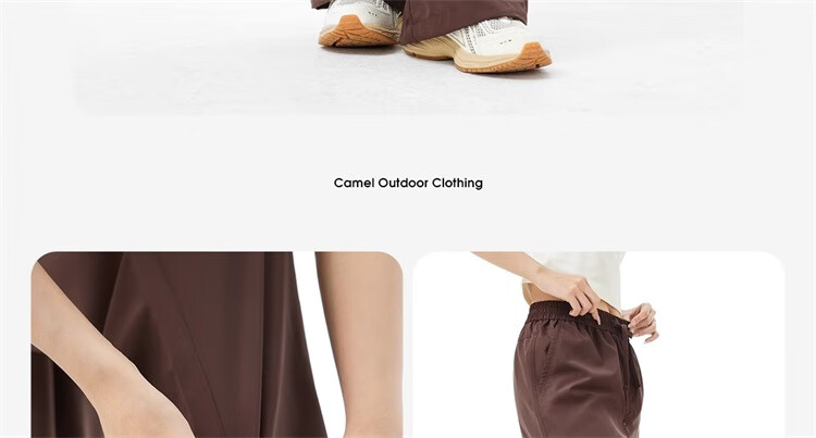 CAMEL Outdoor Quick-Dry Paratrooper Pants Straight-Leg Cargo Pants Quick-Dry Trousers A25BA49039 French Brown, Women's XL 22