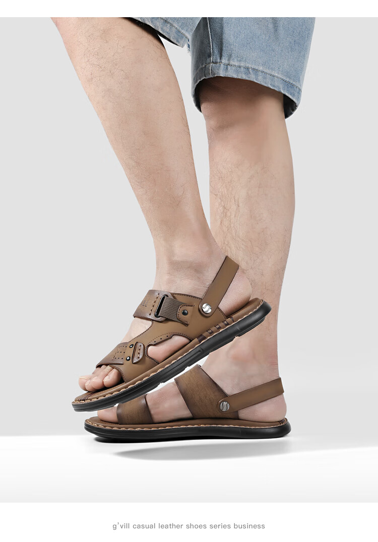 Guizhibu Summer New Versatile Thick-Soled Non-Slip Beach Shoes, Sandals for Outdoor Wear, Breathable Casual Shoes, G307, Gray, Size 40 7