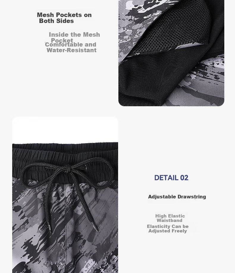 Li-Ning Men's Swim Trunks, Anti-Embarrassment Two-In Hot Spring Swim Trunks And Swimwear Set, Swimming Equipment, 0203 Black And Gray, 2XL 22