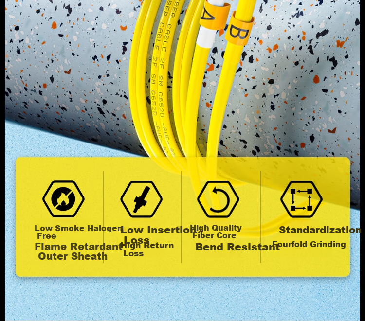 HAILE Telecom-Grade Single-Mode 10 Gigabit Fiber Optic Patch Cable, Single-Mode Dual-Core Φ2.0 (LC-LC, 9/125), 1 Meter, Fiber Optic Pigtail Patch Cord, HJ-2LC 2
