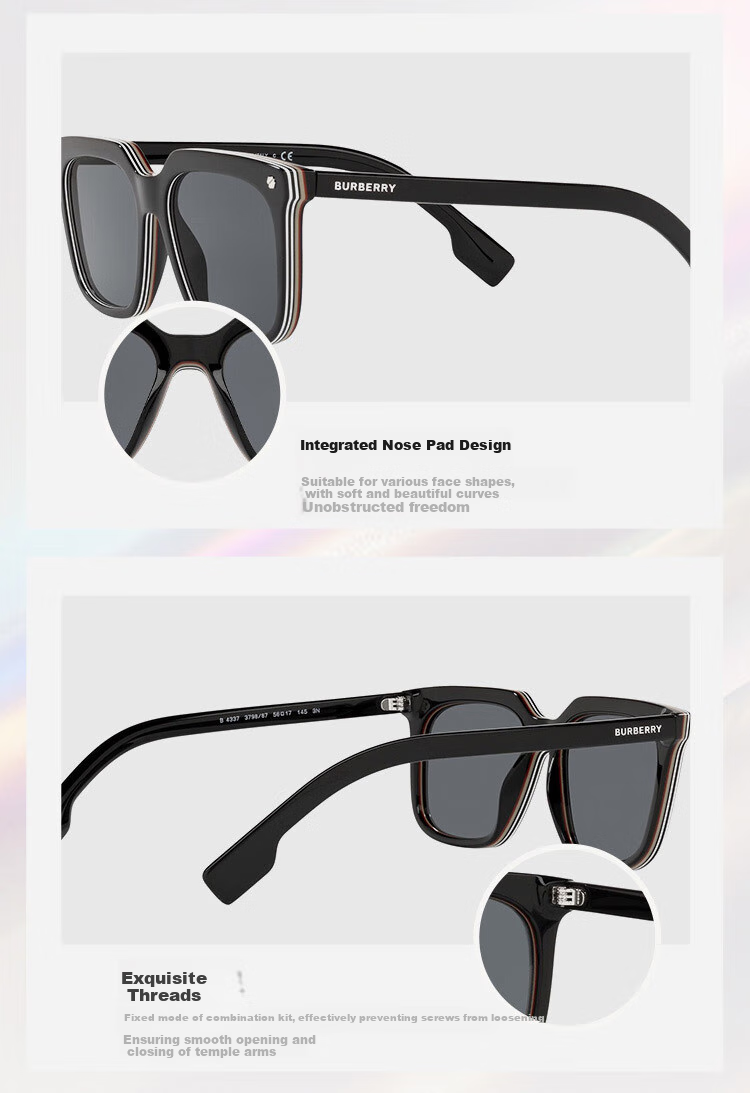 BURBERRY Unisex Driving Sunglasses, Square Eyeglass Frames, 0BE4337F, Authentic Product, Gift-Giving 3