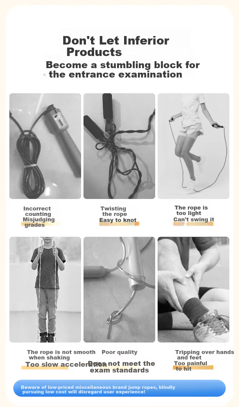 XTEP Jump Rope for Middle School Entrance Exam, Elementary And Primary School Students, Children's Physical Education, Weight Loss, Speed Competition, Professional Jumping Rope 2