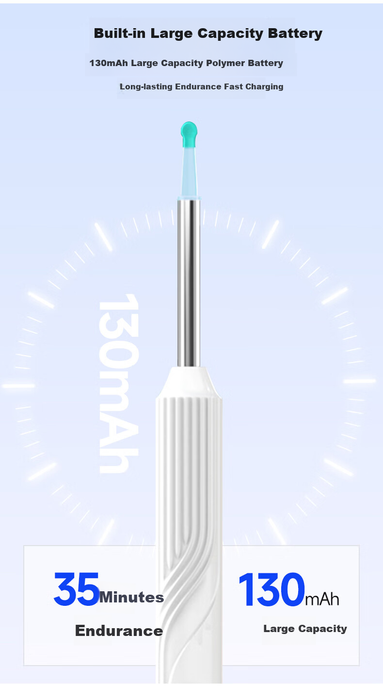 CIIYIIMEN Intelligent Visual Ear Pick High-Definition Ear Cleaning Tool for Adults And Children, Luminous Ear Spoon, White 7