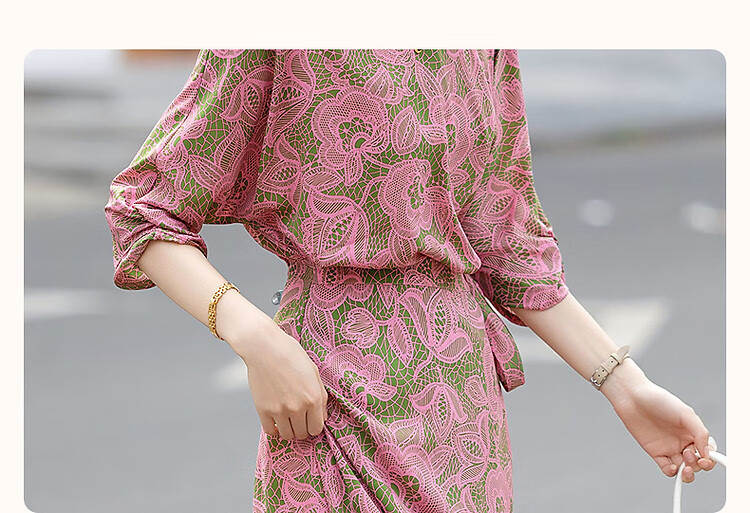 Dme One-Piece Waist-Tie Summer Off-Shoulder Tea Dress Flowing Composite Silk Floral Slimming Women's Dress 4
