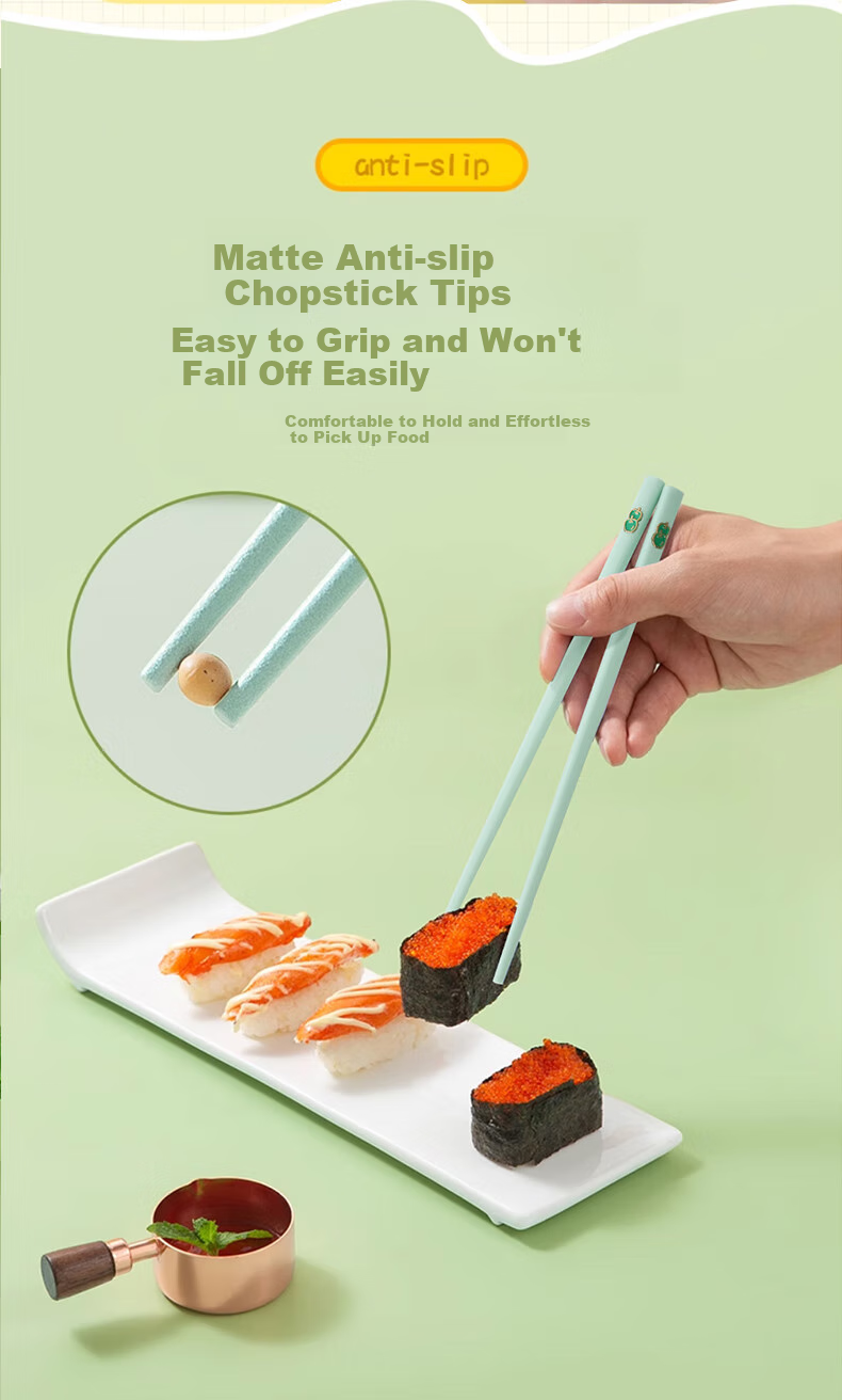 Shihua Children's Portable Chopsticks Set of 2, Heat-Resistant Non-Slip Anti-Mold Alloy Chopsticks with Utensils Storage Box for Students And Toddlers 7