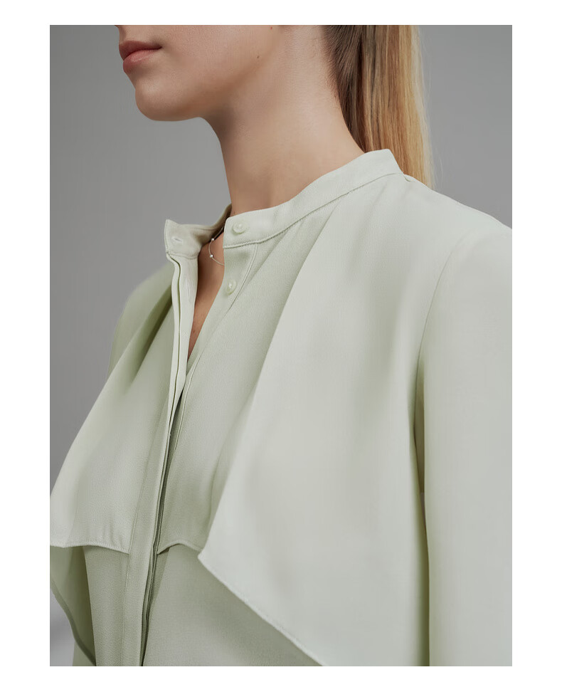 G2000 Textured Draped Casual 3/4 Sleeve Shirt Spring Summer Mall Edition Mint 36 10